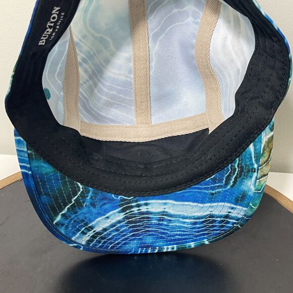Burton Snowboards Hat Water Ripples Print Low Profile Cap Adjustable Blue - Picture 5 of 6